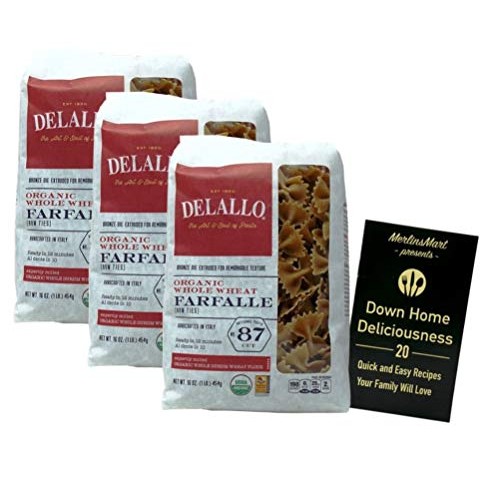 Delallo Organic Whole Wheat Italian Pasta | Farfalle No. 87 16
