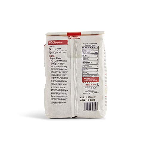 Delallo Organic Whole-Wheat Shells Pasta 1 Lb. Pack Of 16