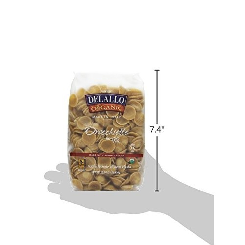 Delallo Organic Ww Orecchiette, 1-Pound Pack Of 8