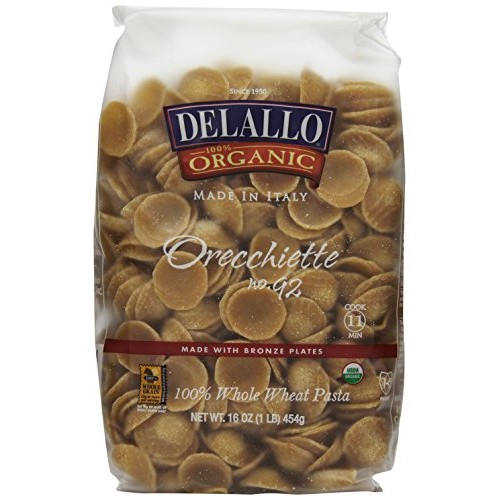 Delallo Organic Ww Orecchiette, 1-Pound Pack Of 8