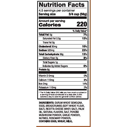 Delallo Ricotta &Amp; Mushroom Tortellini Filled Pasta 8.8 Oz. Pack