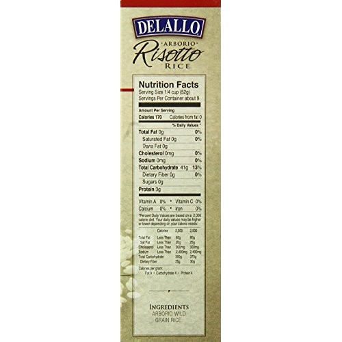 Delallo Risotto Aborio Rice, 17.6-Ounce Units Pack Of 12