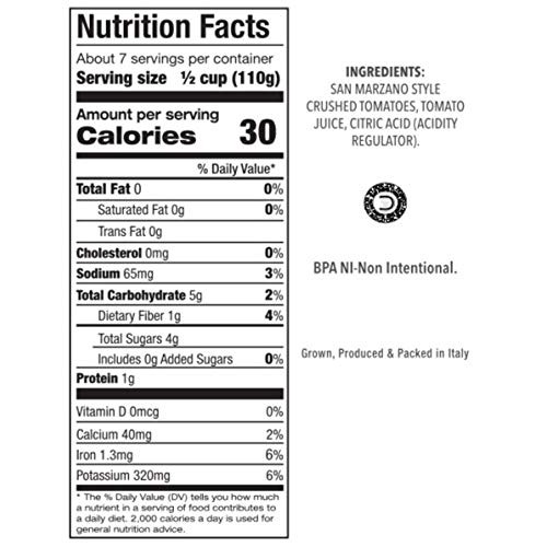 Delallo San Marzano Style Crushed Tomatoes 28 Oz.Pack Of 3