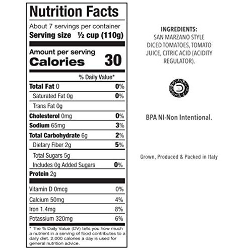 Delallo San Marzano Style Petite Diced Tomatoes 28 Oz. Pack Of 3