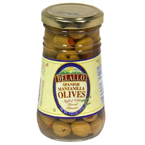 Delallo Stuffed Manzanilla Olives, 5.75 Oz