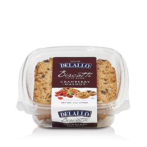 Delallo Walnut Biscotti, Cranberry, 7 Ounce Pack Of 4