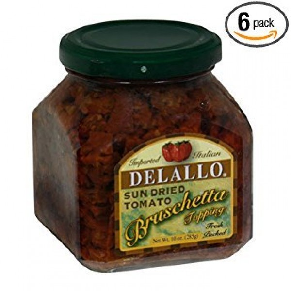 Delallo Sun-Dried Tomato Bruschetta, 10-Ounce Jars Pack Of 6