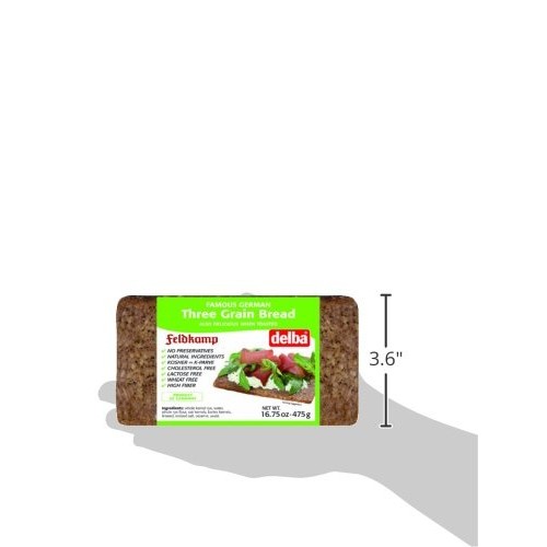 Delba Famous German Three Grain Bread, 16.75 Ounce Pack Of 12