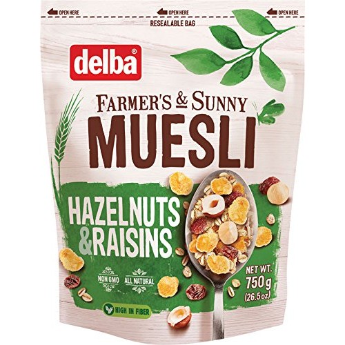 Delba Hazelnut And Raisins Muesli, 26.5 Ounce