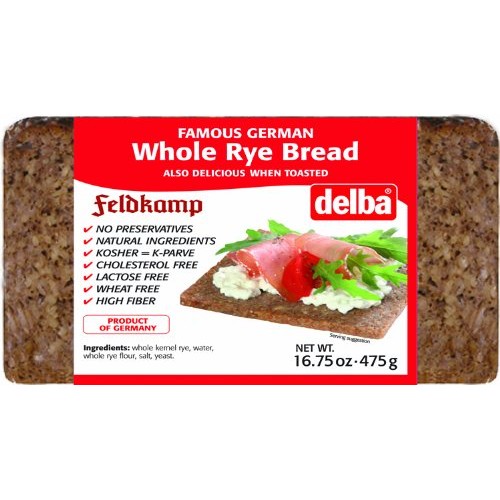 Delba Famous German Whole Rye Bread, 16.75 Ounce Pack Of 12