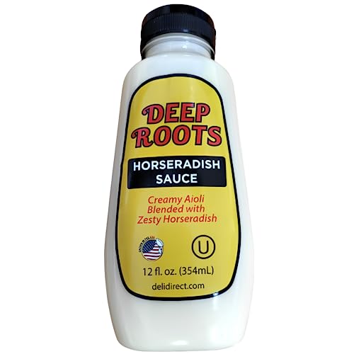 Deli Direct Deep Roots Extra Hot Horseradish Sauce, Creamy Aioli...