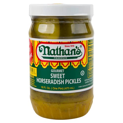 Nathan’s Famous Gourmet Sweet Horseradish Pickles, Horseradish D...