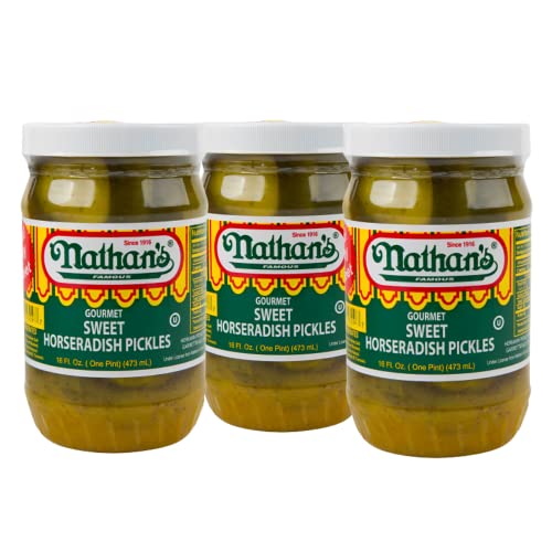 Nathan’s Famous Gourmet Sweet Horseradish Pickles, Horseradish D...