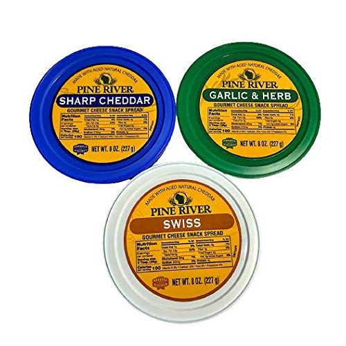 Pine River Cheese Spreads - Variety Pack 3 8oz. Sharp Cheddar-Ga...