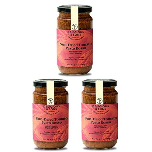 Delicious &Amp; Sons Organic Sun-Dried Tomato Pesto Rosso 6.70 Oz P