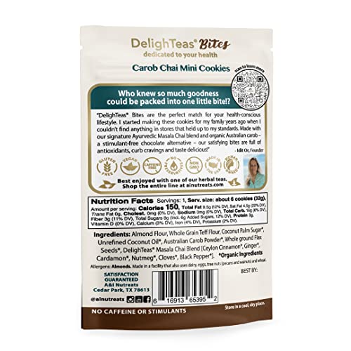 DelighTeas Carob Chai Cookies | Gluten Free, Vegan Healthy Snack...