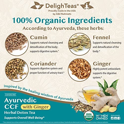 DelighTeas Organic Digest & Detox CCF Tea with Ginger | Eco-Cons...
