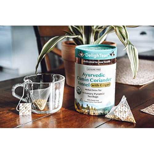 DelighTeas Organic Digest & Detox CCF Tea with Ginger | Eco-Cons...