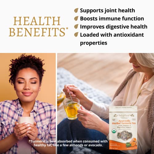 DelighTeas Organic Turmeric Ginger Tea | Ayurvedic Loose Leaf He...