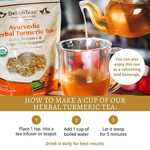 DelighTeas Organic Turmeric Ginger Tea | Ayurvedic Loose Leaf He...