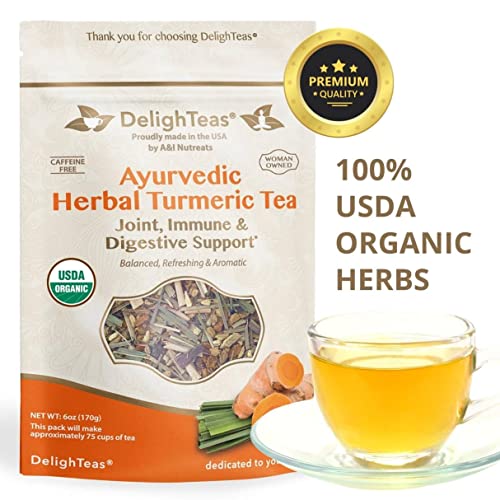 DelighTeas Organic Turmeric Ginger Tea | Ayurvedic Loose Leaf He...