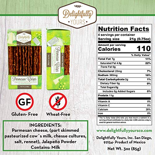 Delightfully Yours Parmesan Cheese Crisps 4 Pack - Jalapeno Che