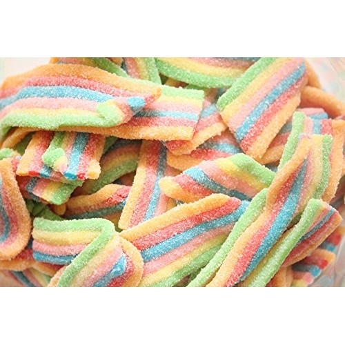 Deliver Kosher Bulk Candy - Rainbow Sour Belts - 1Lb Bag
