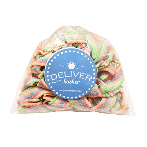 Deliver Kosher Bulk Candy - Rainbow Sour Belts - 1Lb Bag