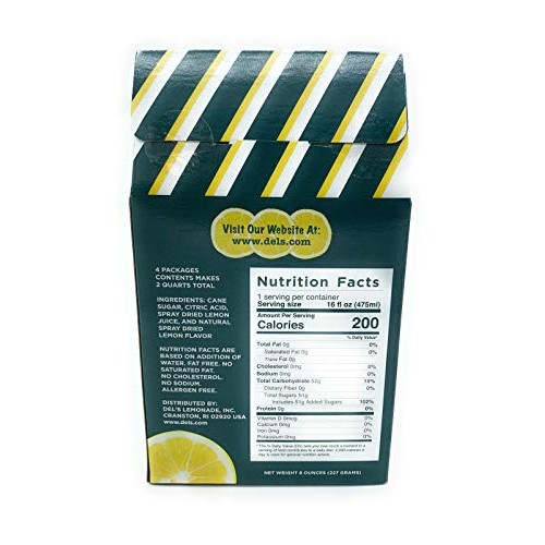 Dels Frozen Lemonade Beverage Mix Gift Set 4 Packets Lemon