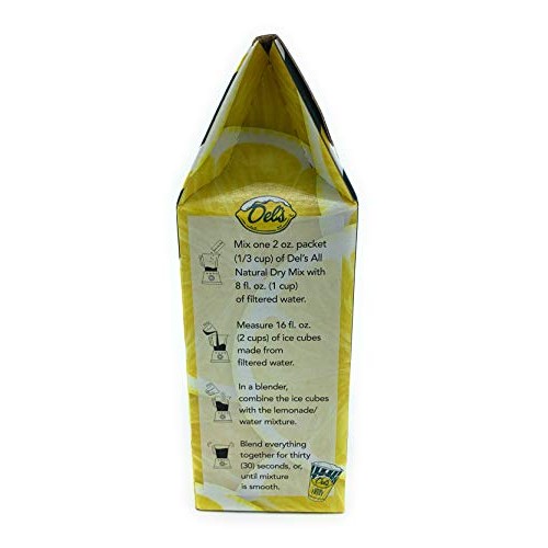 Dels Frozen Lemonade Beverage Mix Gift Set 4 Packets Lemon