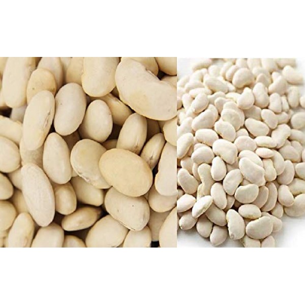 Lima Beans Dry Bulk, 5Lbs: Large Baby Lima Beans Dry, Gluten-fre...