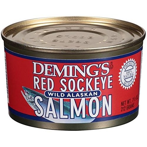 Demings Wild Alaska Red Sockeye Salmon 7.5 oz 6 Pack