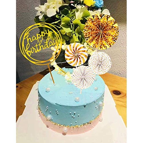 Demissir Happy Birthday Cake Toppers, A Series Of Golden Paper F