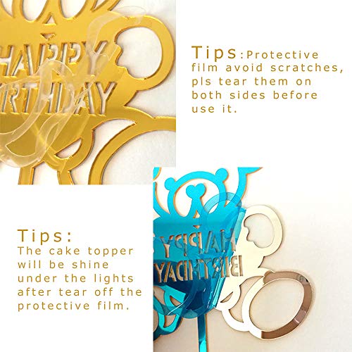 Demissir Happy Birthday Cake Toppers, A Series Of Golden Paper F