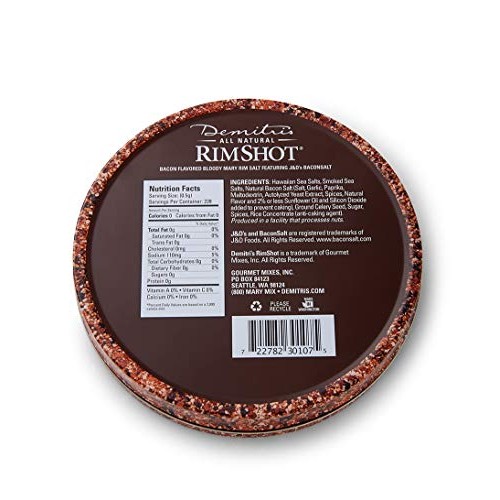 Demitris Bacon Rimshot, Spiced Rim Salt, 4 Ounce Tin