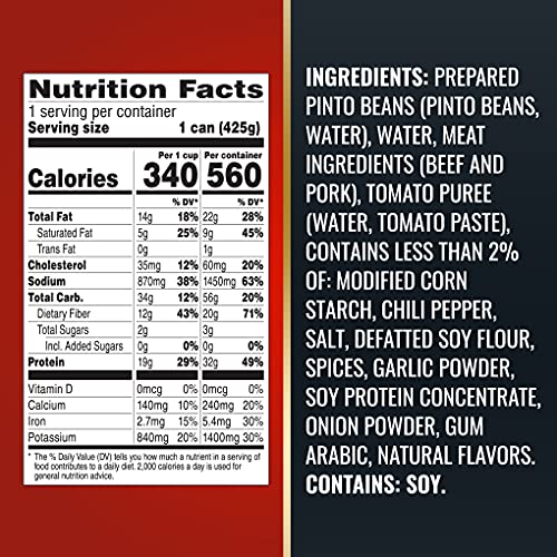 Dennisons, Hot Chili Con Carne With Beans, 15Oz Can Pack Of 6