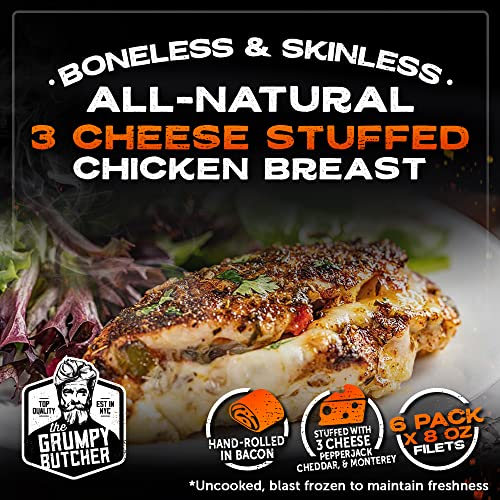 Grumpy Butcher Stuffed Chicken Breast Pack of 6, each 8 oz Bac...