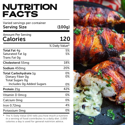 Grumpy Butcher Stuffed Chicken Breast Pack of 6, each 8 oz Bac...