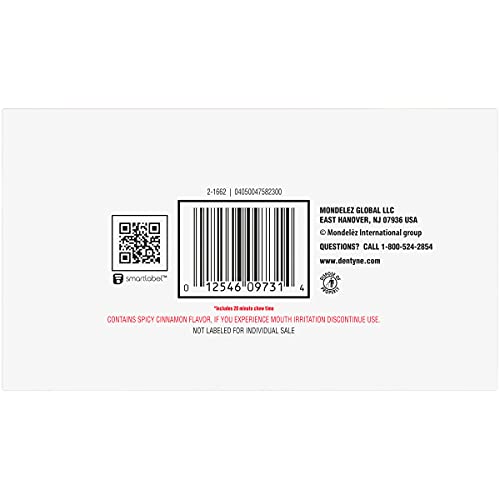 Dentyne Fire Spicy Cinnamon Sugar Free Gum, 9 Packs Of 16 Pieces