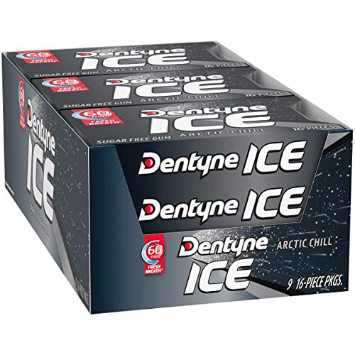 Dentyne Ice Arctic Chill Sugar Free Gum, 9 Packs Of 16 Pieces 1
