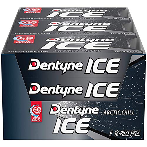 Dentyne Ice Arctic Chill Sugar Free Gum, 9 Packs Of 16 Pieces 1