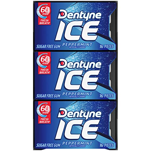 Dentyne Ice Peppermint Sugar Free Gum, 9 Packs Of 16 Pieces 144