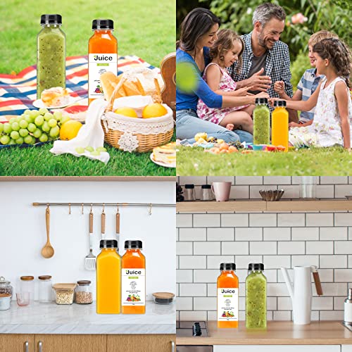 DEPEPE 24 Pack 12oz Plastic Juice Bottles with Caps, Empty Clear...