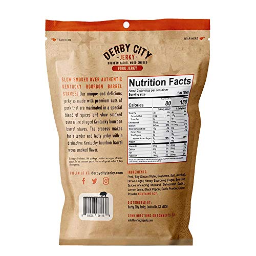 Derby City Jerky 2.2 Oz Pork Bourbon Barrel Smoked Jerky