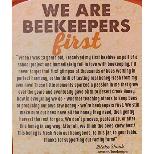 Desert Creek Honey Raw Texas Honey, Unfiltered,1 Lbs 454G