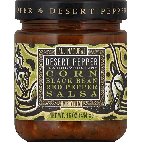 Desert Pepper Corn Black Bean Roasted Pepper Salsa 6X16 Oz