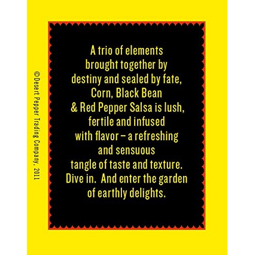 Desert Pepper Corn Black Bean Roasted Pepper Salsa, Medium, 16-O