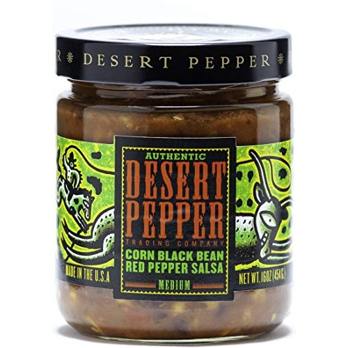 Desert Pepper Corn Black Bean Roasted Pepper Salsa, Medium, 16-O