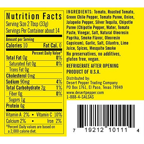 Desert Pepper Tequila Salsa, Medium Burn, 16-Ounce 6 Pack