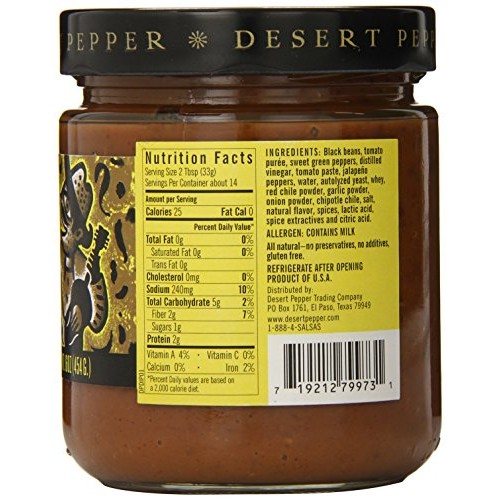 Desert Pepper Trading Company Black Bean Dip, Spicy, 16 Ounce